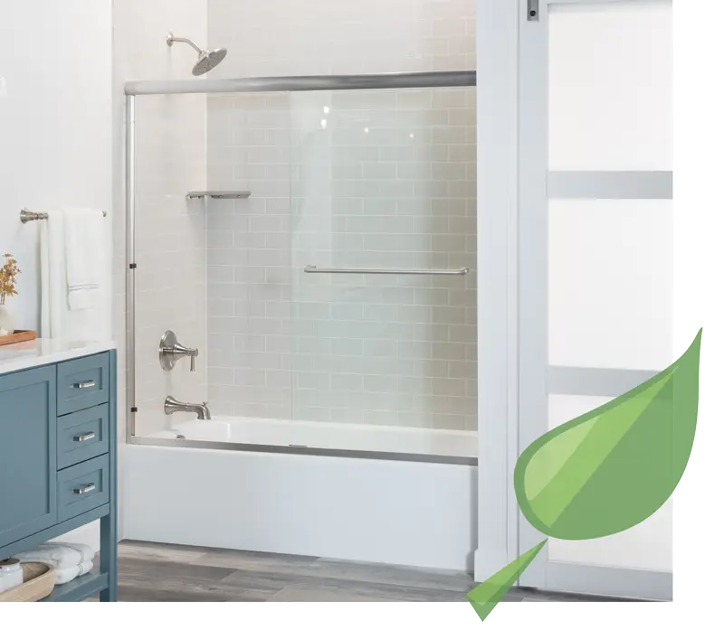Bathtub and shower.
