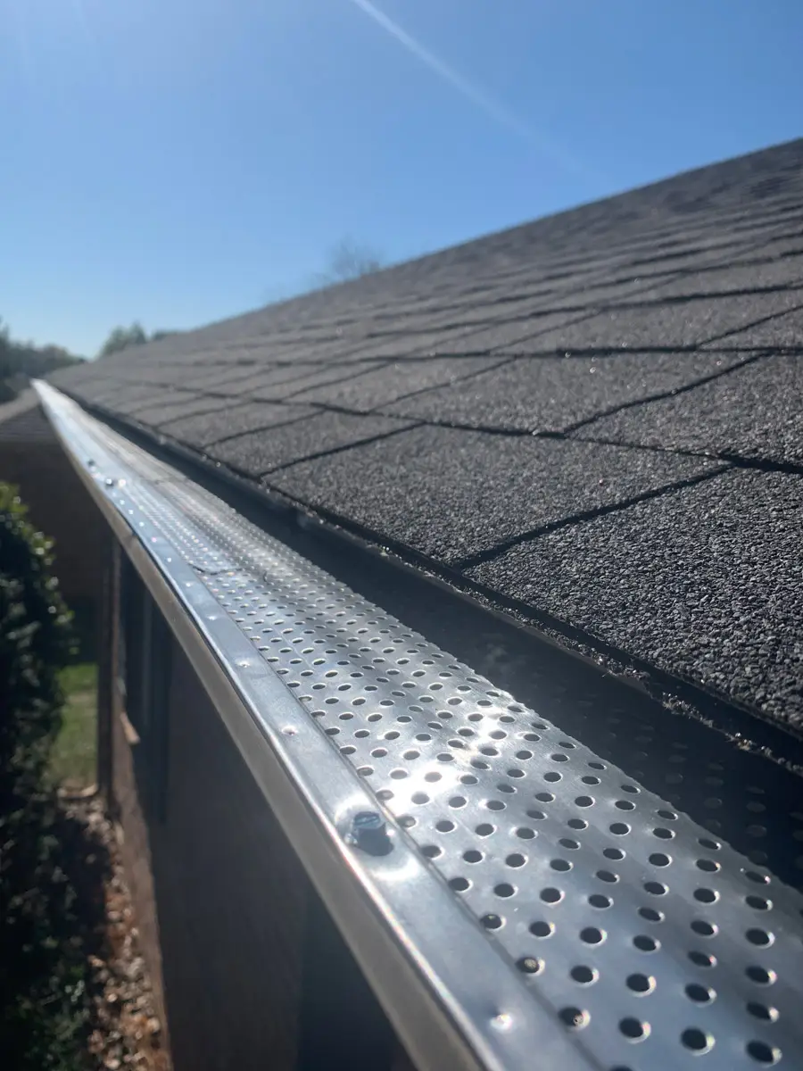 Gutter with gutter guard.