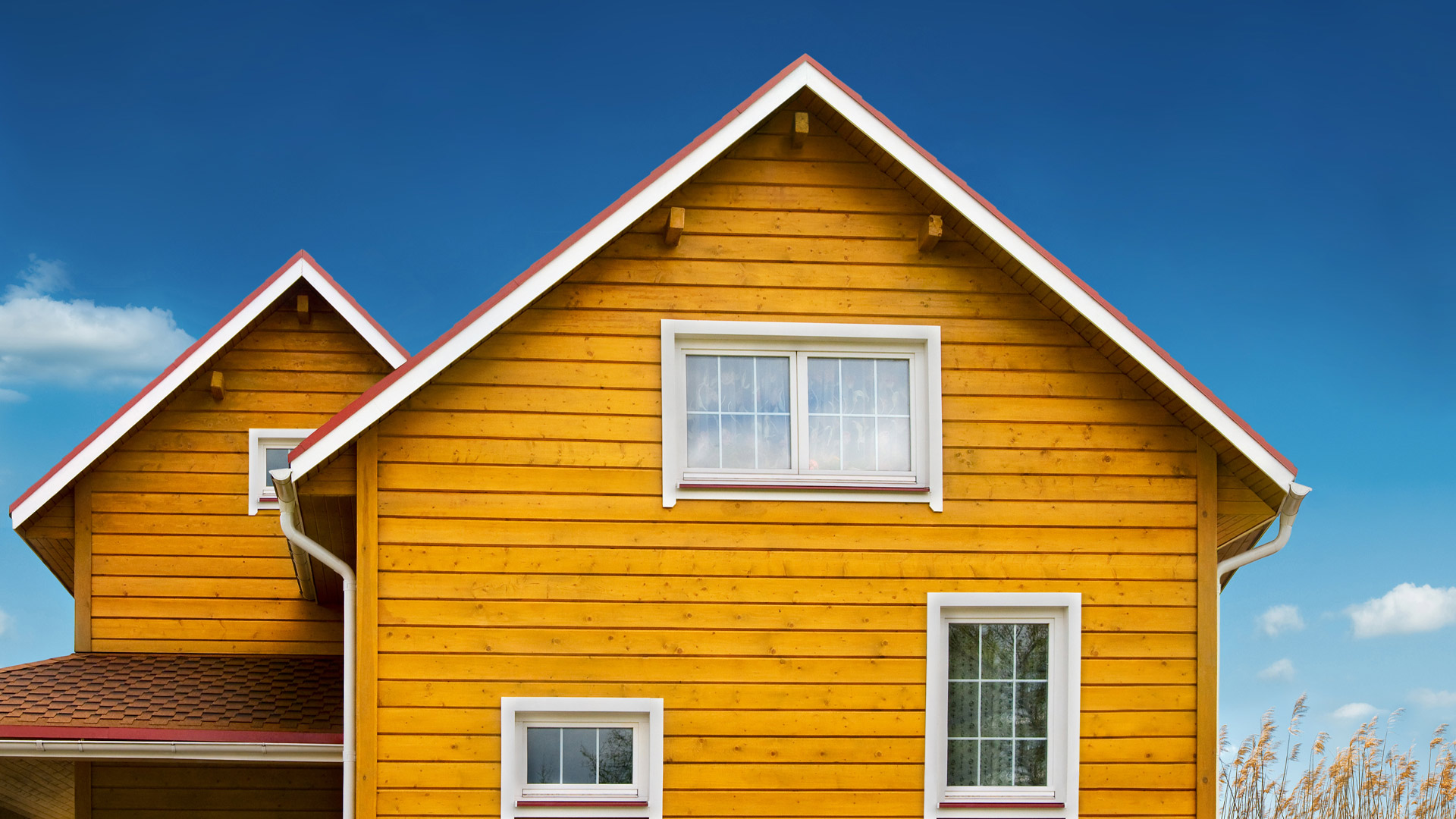 House with wood siding.