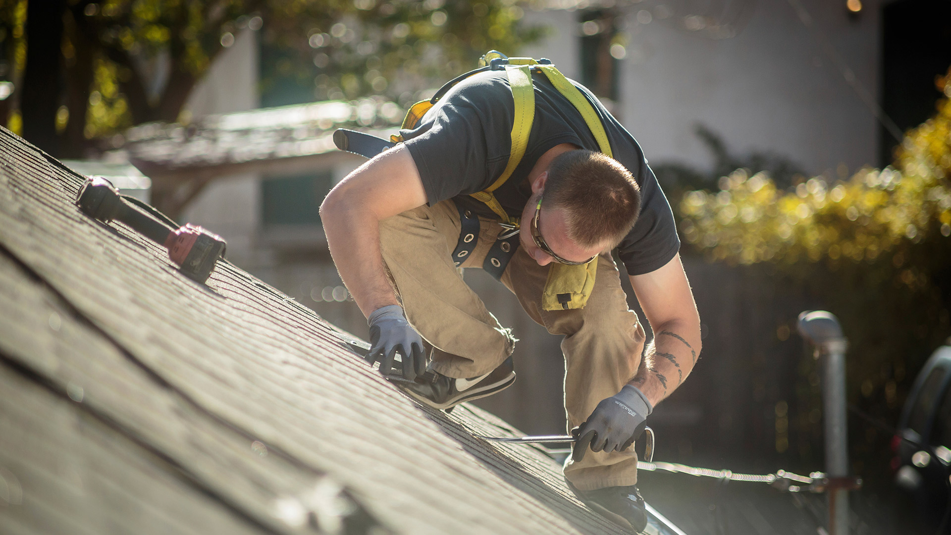 Worker on a roof.